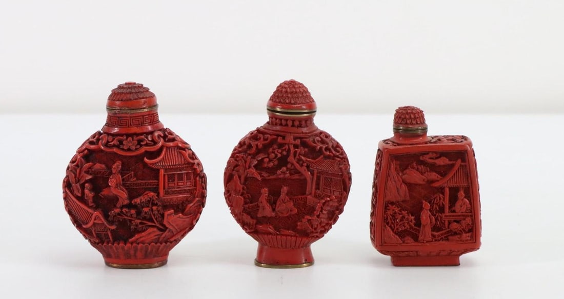 Chinese Cinnabar Snuff Bottles (1 of 7)