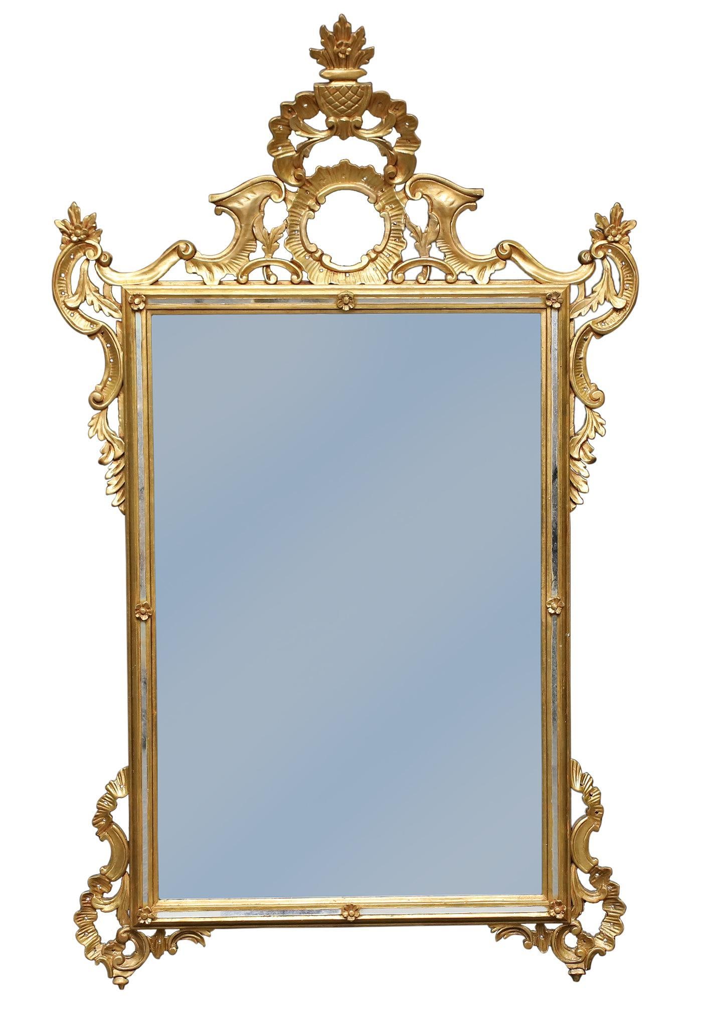 Rococo Style Gilt and Gesso Wall Mirror (1 of 7)
