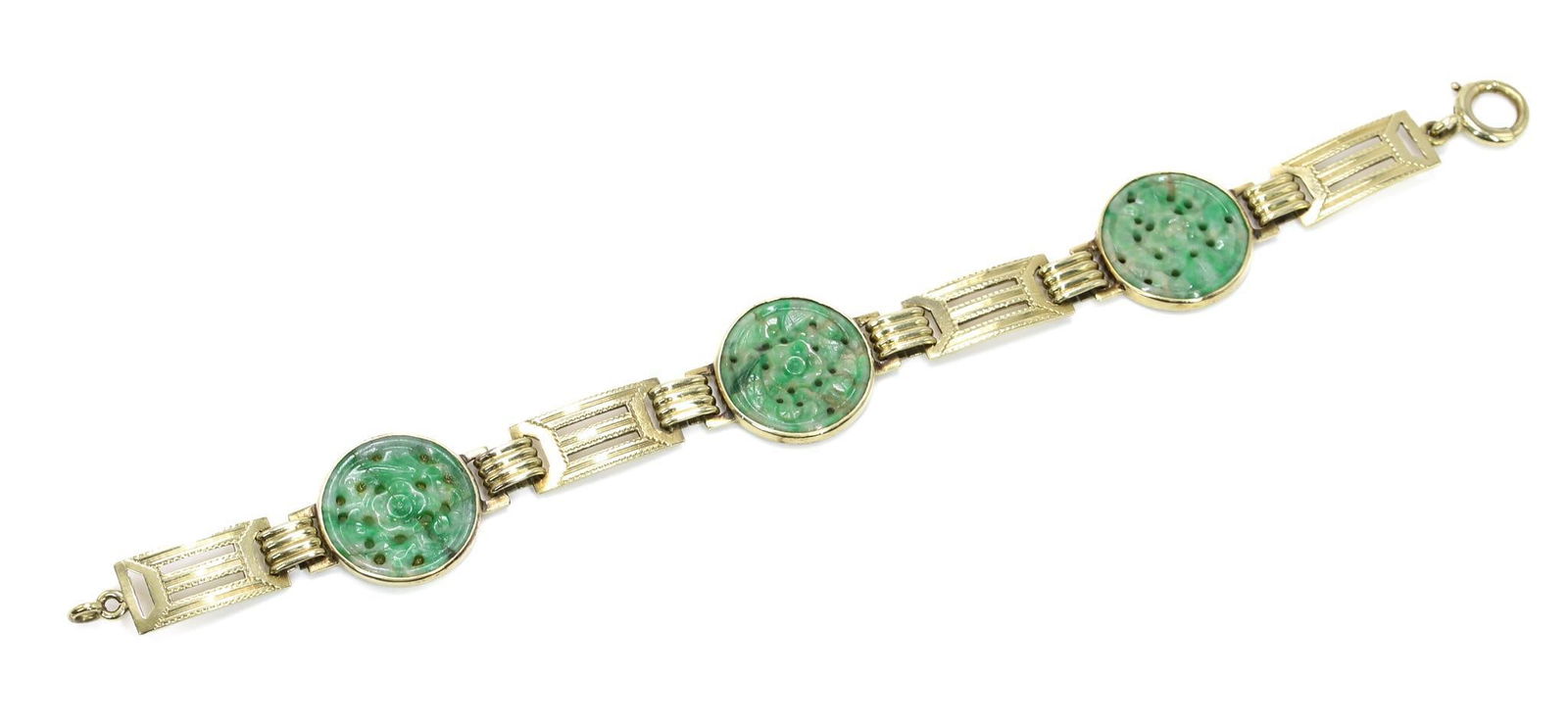 14k YG Jade Bracelet (1 of 6)