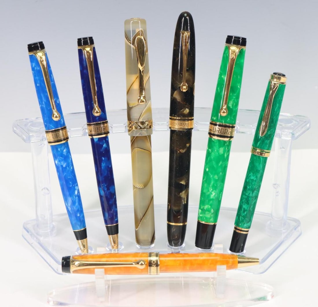 2002 Aurora Leonardo Da Vinci 18k Gold B Nib LE 1919 Fountain Pen Full Set