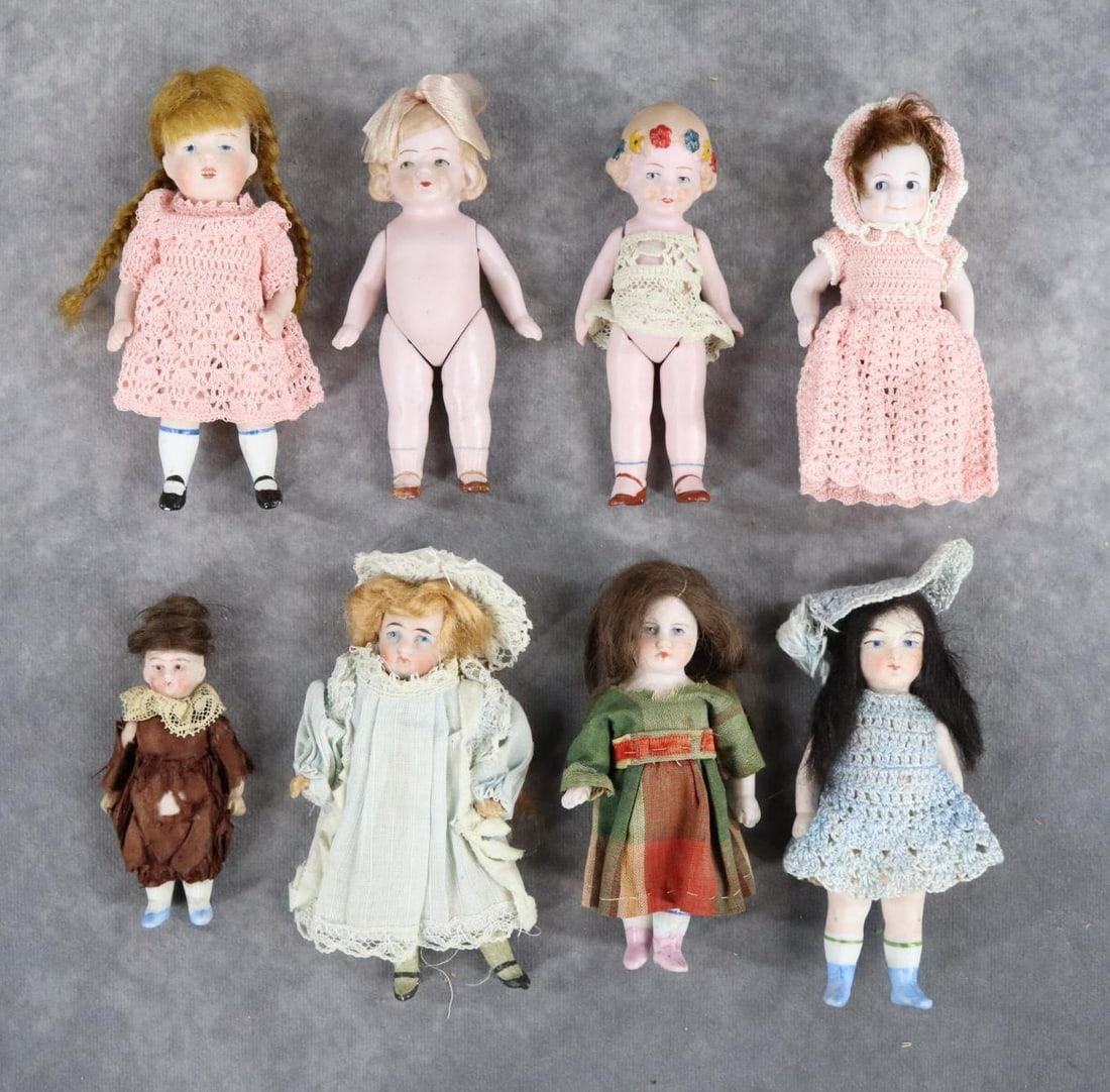 ANTIQUE BISQUE DOLLS - 8" UNDER. (1 of 10)