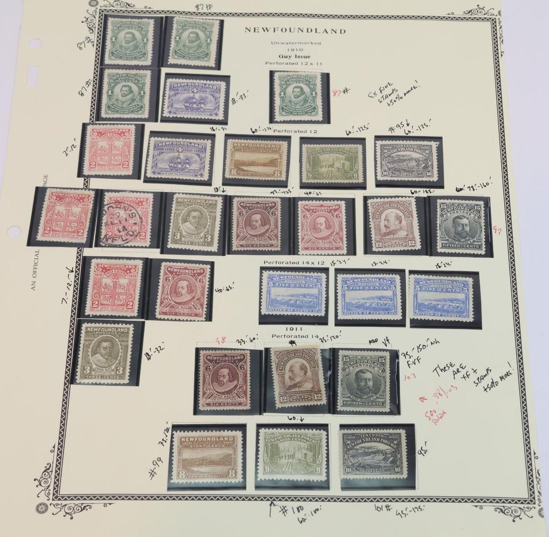 Worldwide Stamps, Canada Newfoundland, #87-#103 (1 of 4)