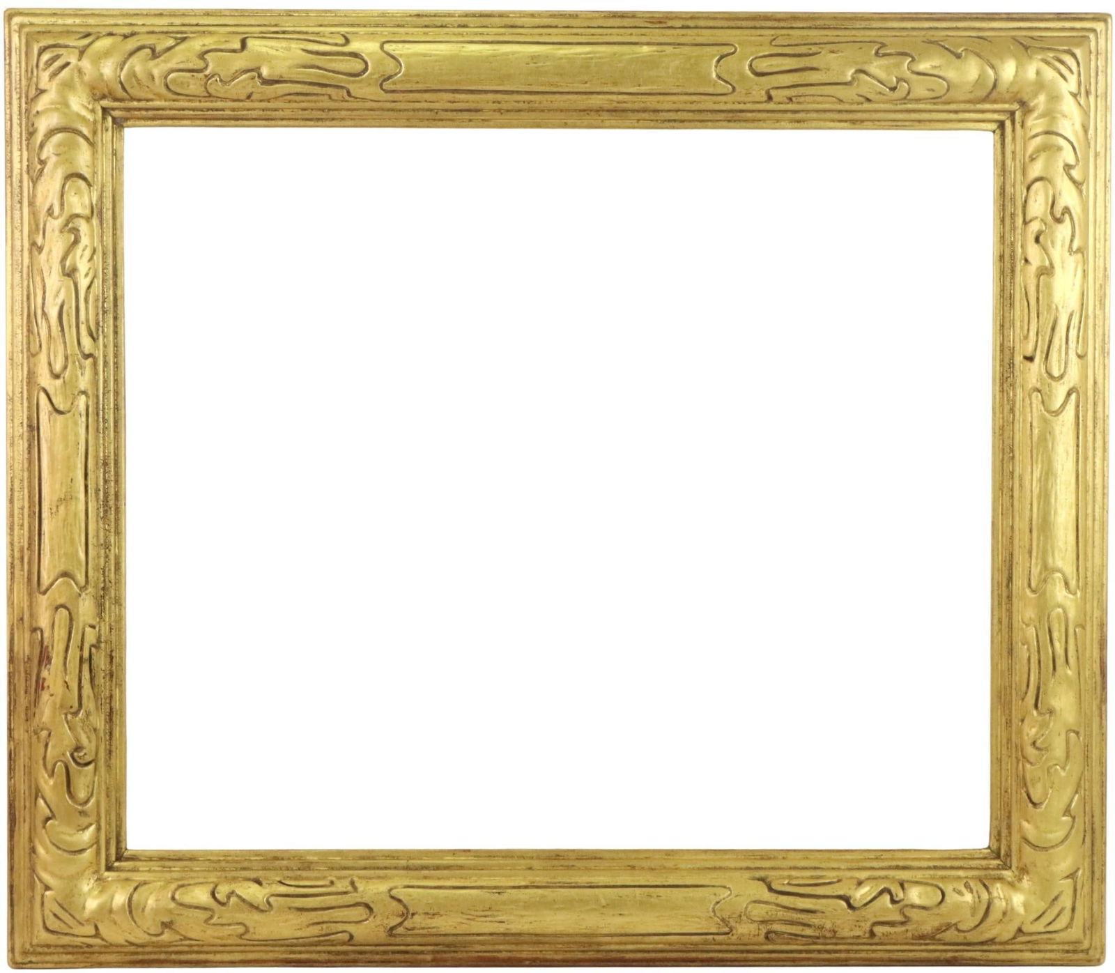 Troy LeMere Frame after Newcomb Macklin: Hand carved and 23k water gilded frame, signed en verso. Rabbet 20.5" x 24.5" and 26"h x 30"w overall