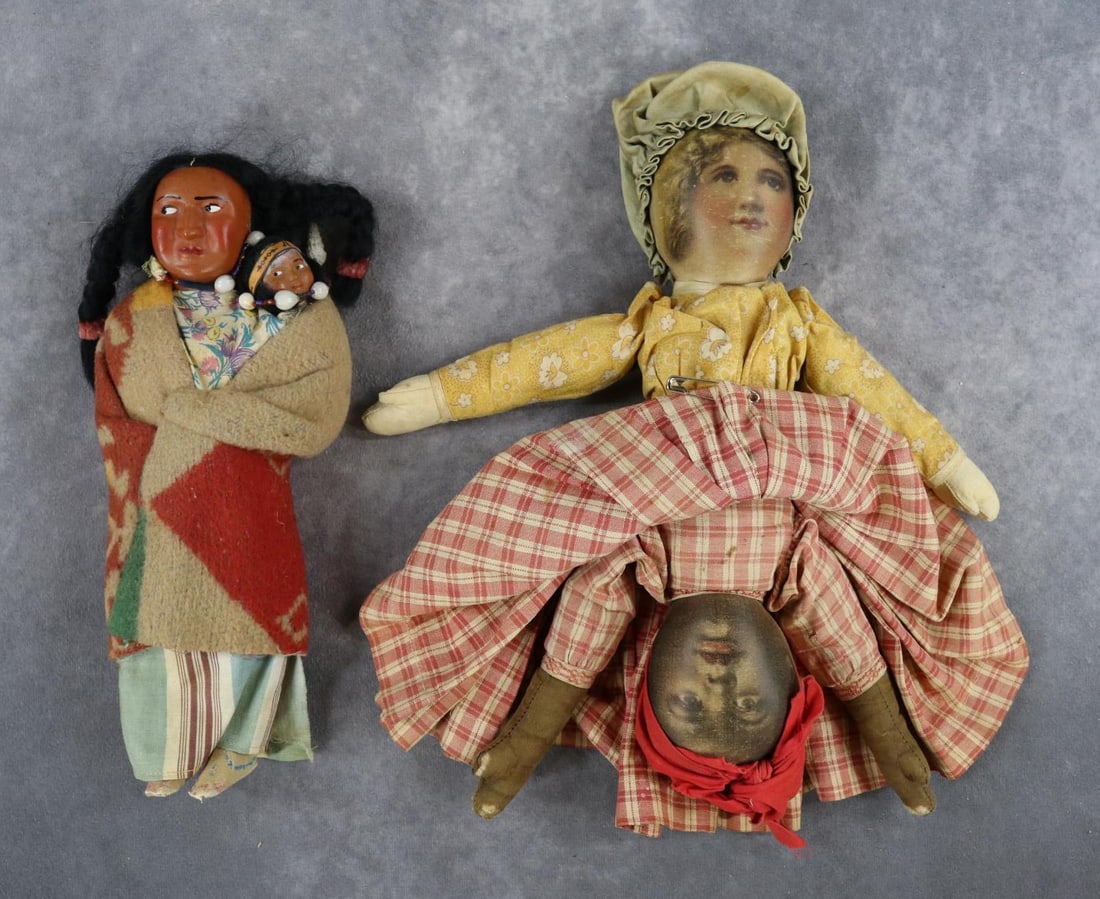 CLOTH, BLACK, ETHNIC DOLLS. (1 of 8)