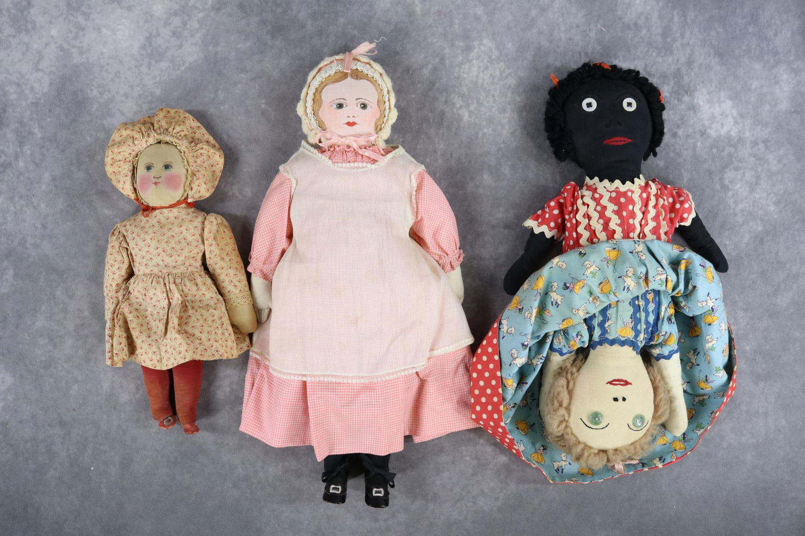 CLOTH, BLACK, ETHNIC DOLLS. (1 of 6)