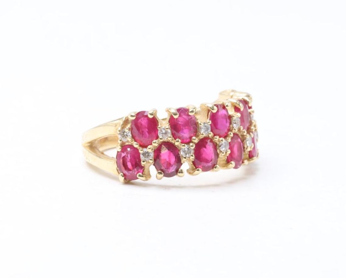 14k YG Effy Ruby Diamond Ring (1 of 5)