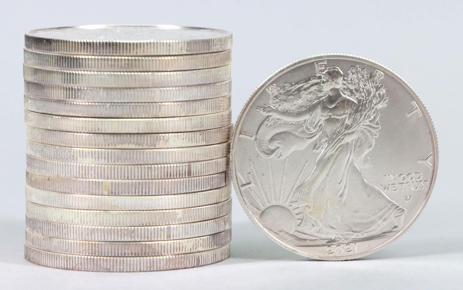 (14) 2021 1oz .999 Silver Eagles