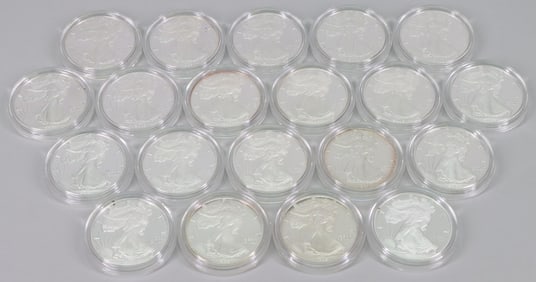 (20) 1oz .999 Cameo Silver Eagles
