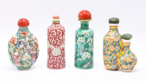 Enameled Porcelain Snuff Bottles