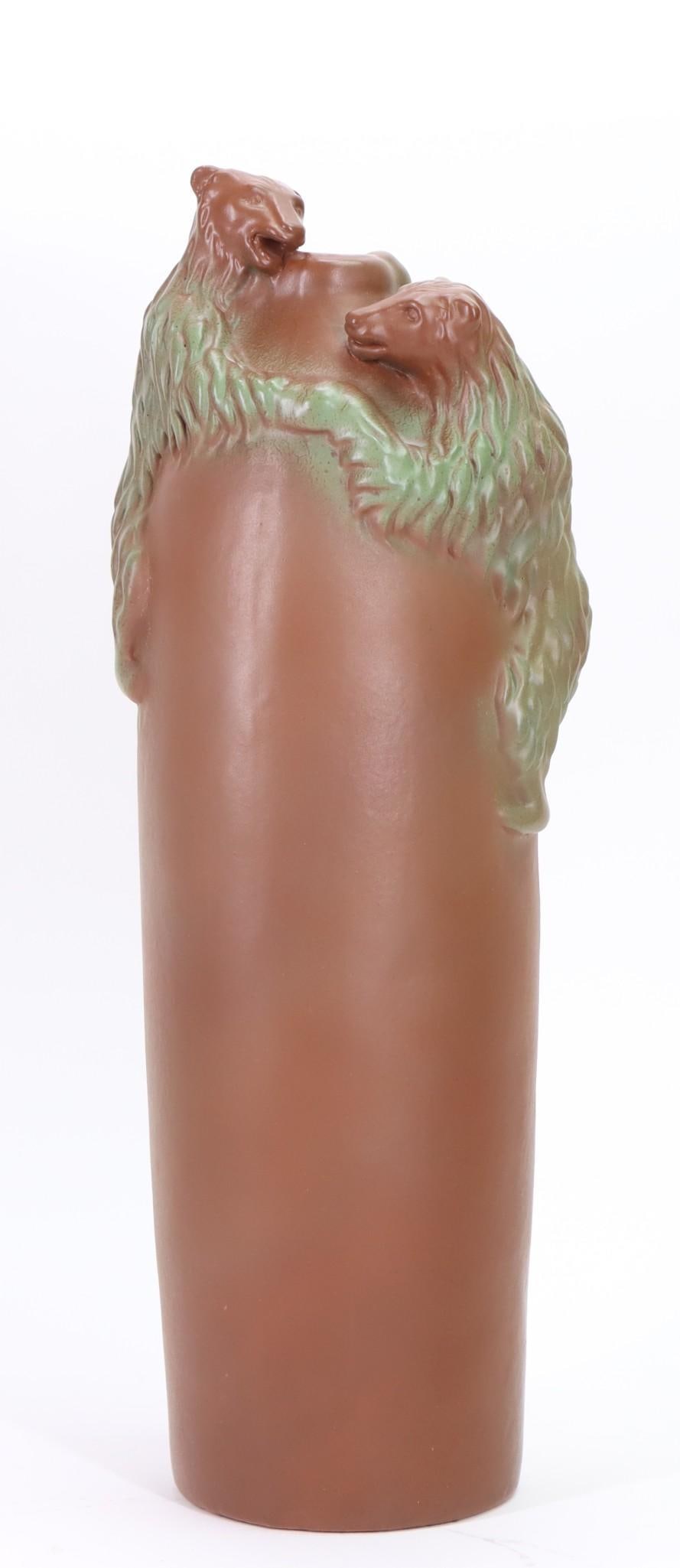 Van Briggle "Climbing Bears" Pottery Vase (1 of 6)