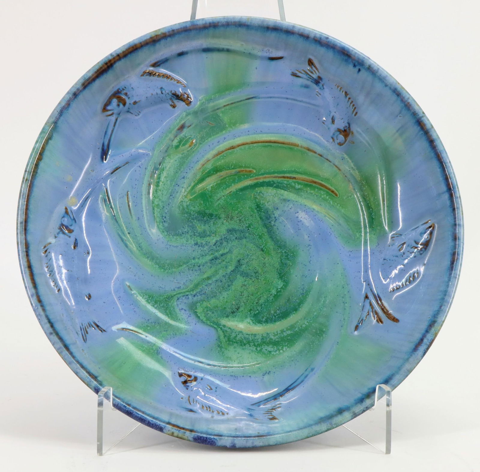Fulper "Leaping Fish" Pottery Centerpiece Bowl (1 of 5)
