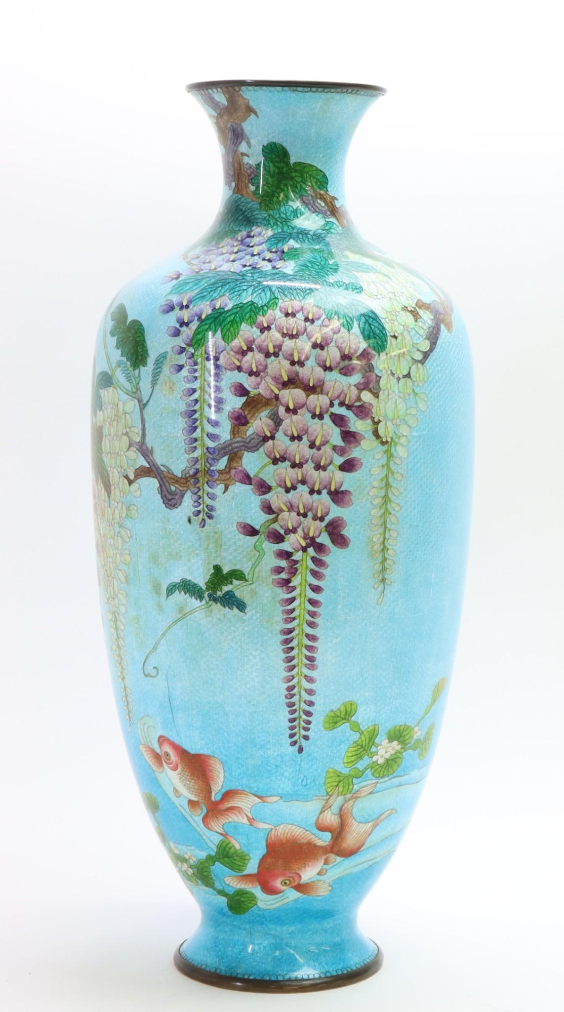 Japanese Ginbari Cloisonne Vase (1 of 8)