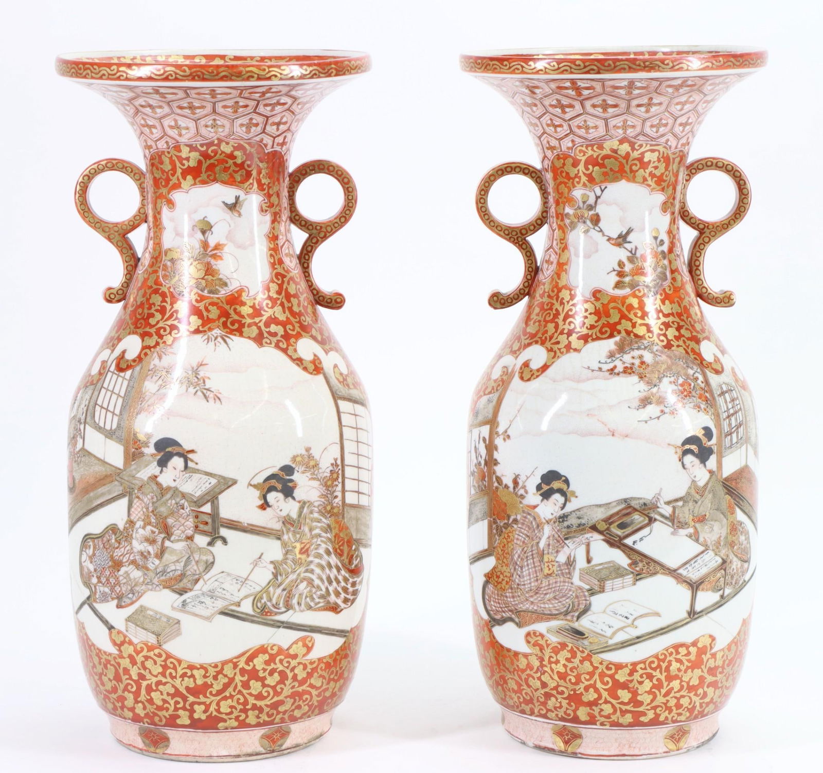 Japanese Kutani Porcelain Vases (1 of 8)