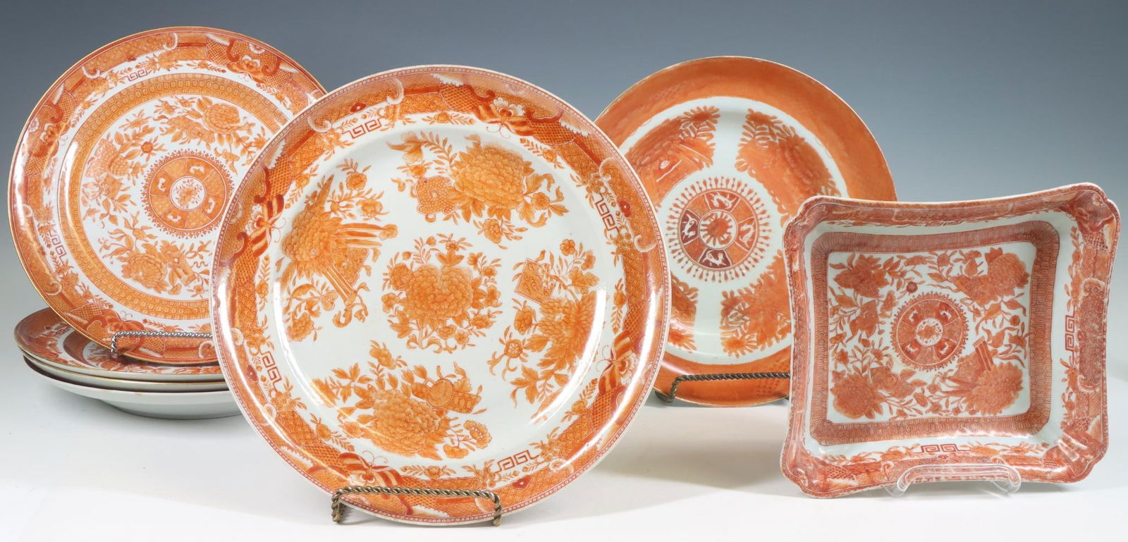 Chinese Orange Fitzhugh Pattern Porcelain Plates (1 of 10)