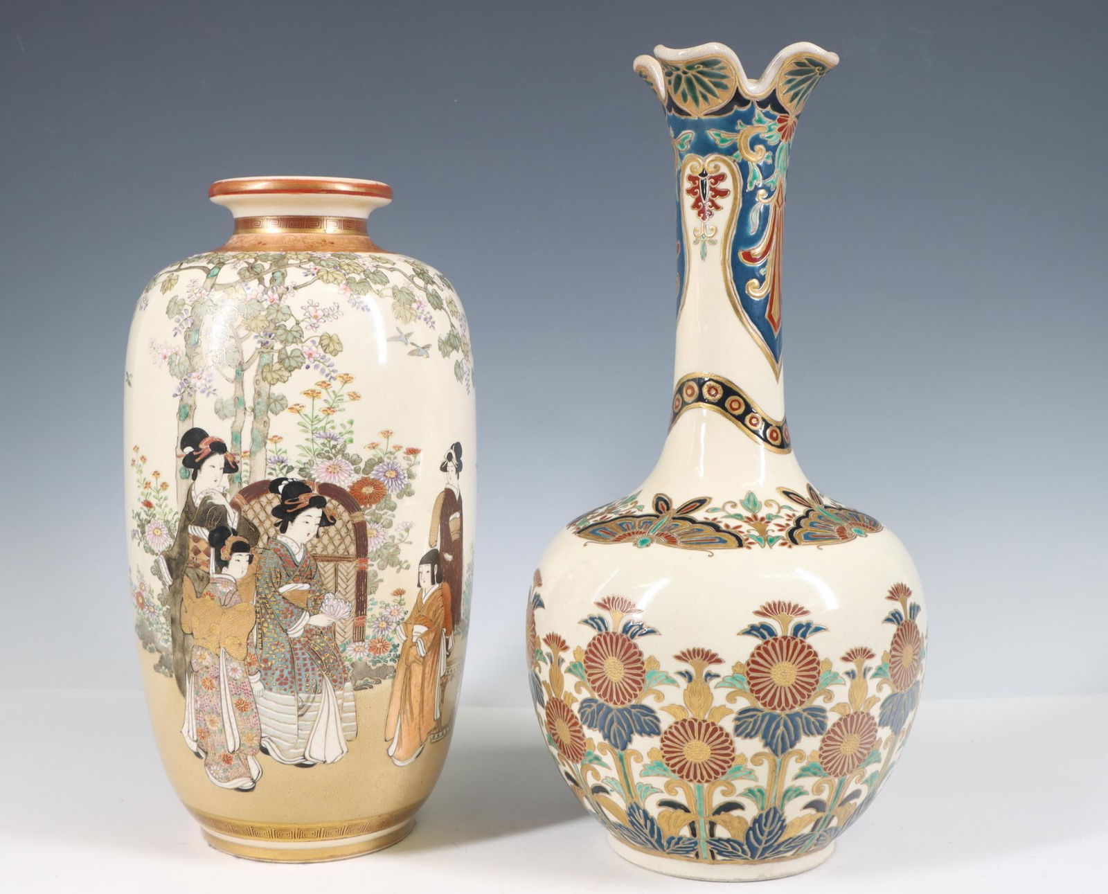 Japanese Satsuma Pottery Vases (1 of 13)
