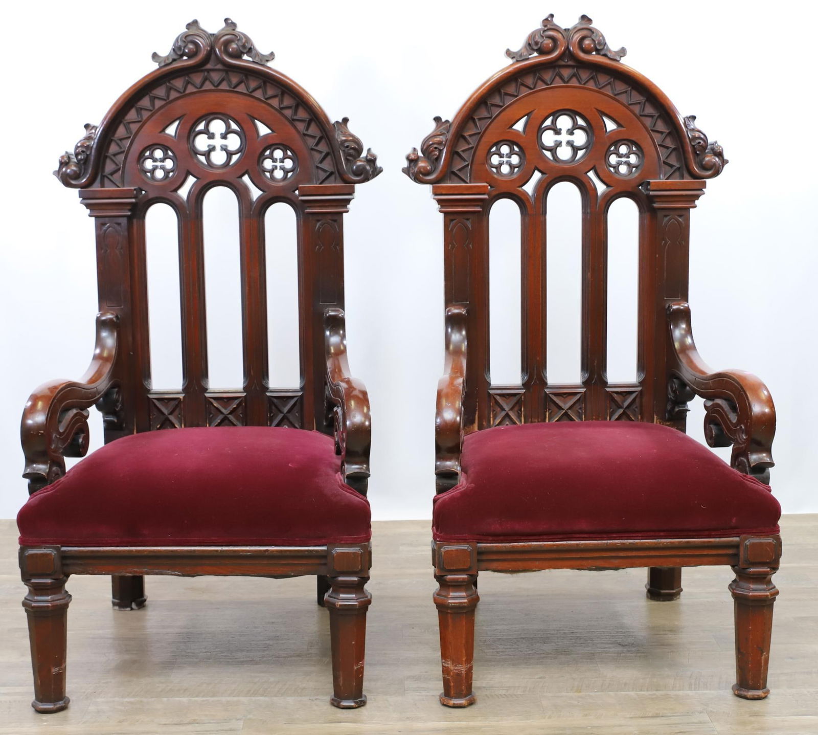 Gothic Revival Style Throne Chairs (1 of 13)