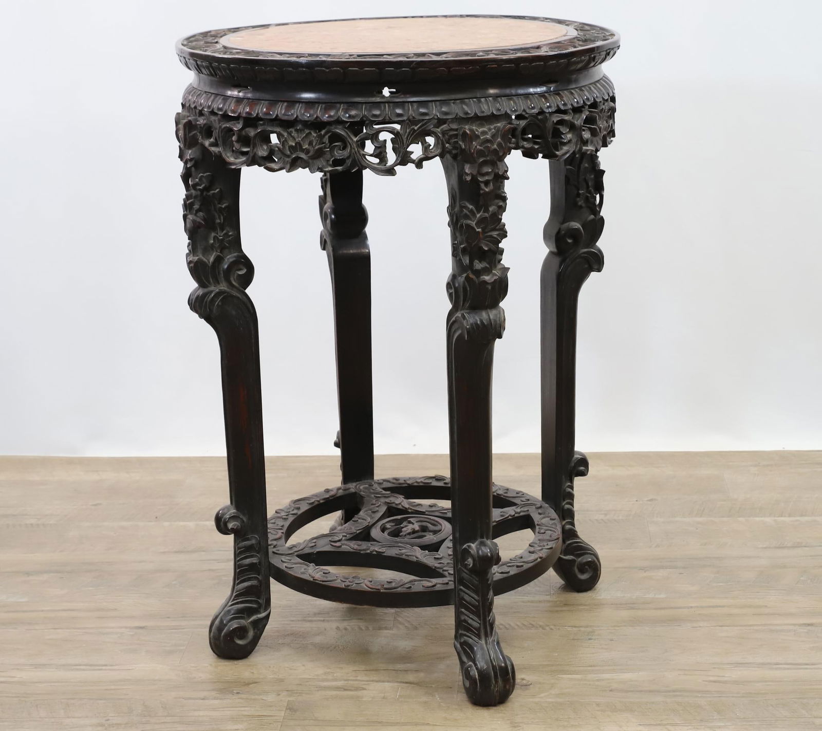 Chinese Carved Rosewood Plant Stand (1 of 8)
