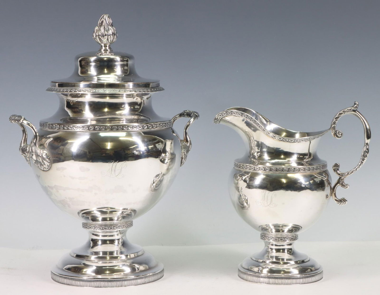 Edward Lownes American Coin Silver Creamer and Sugar (1 of 12)