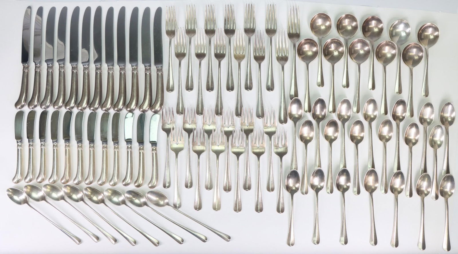 Dominick and Haff "Rattail Antique" Sterling Silver Flatware Service for 10 With Extras (1 of 15)