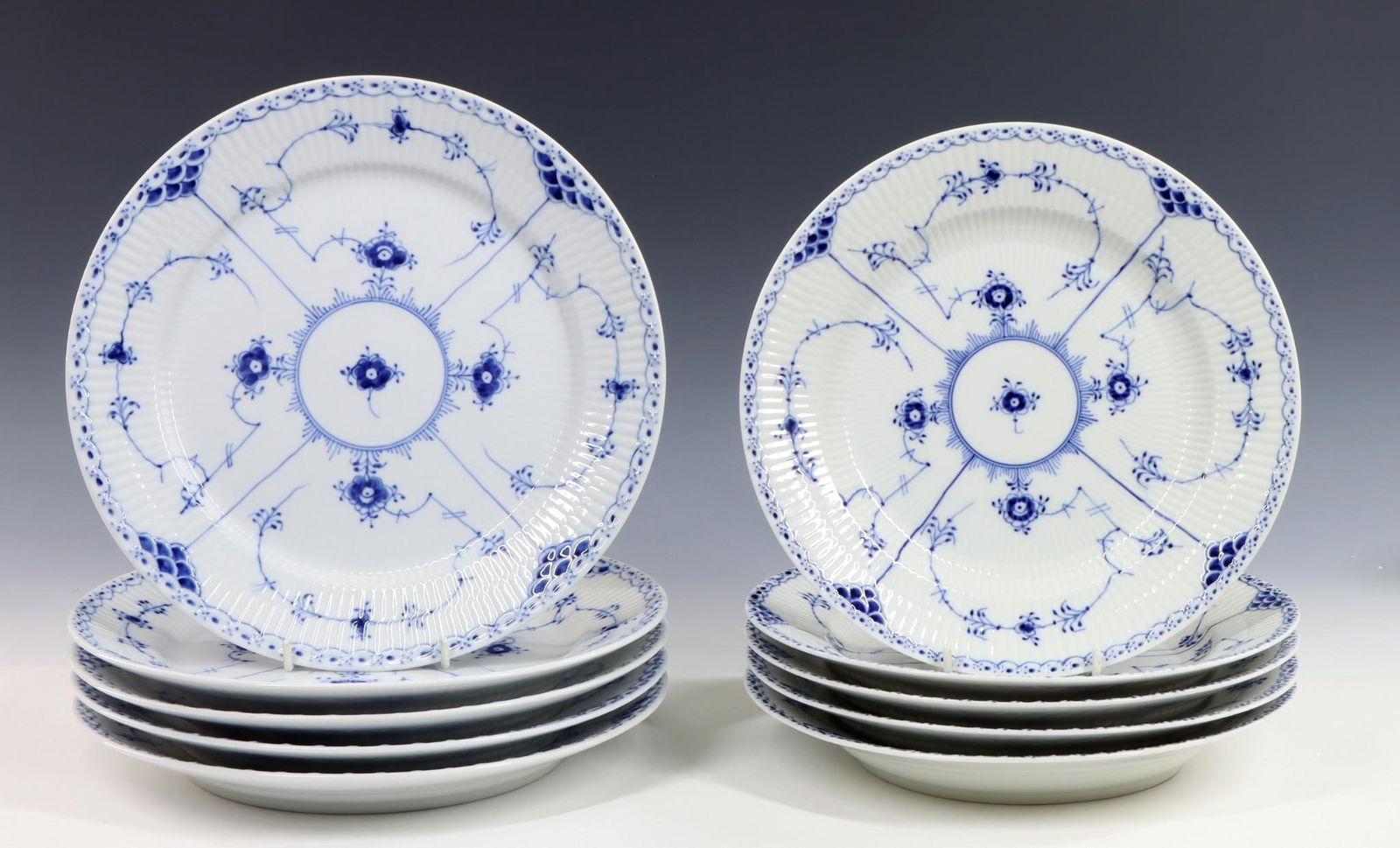 Royal Copenhagen "Blue Fluted - Half Lace" Dinner Plates (1 of 16)