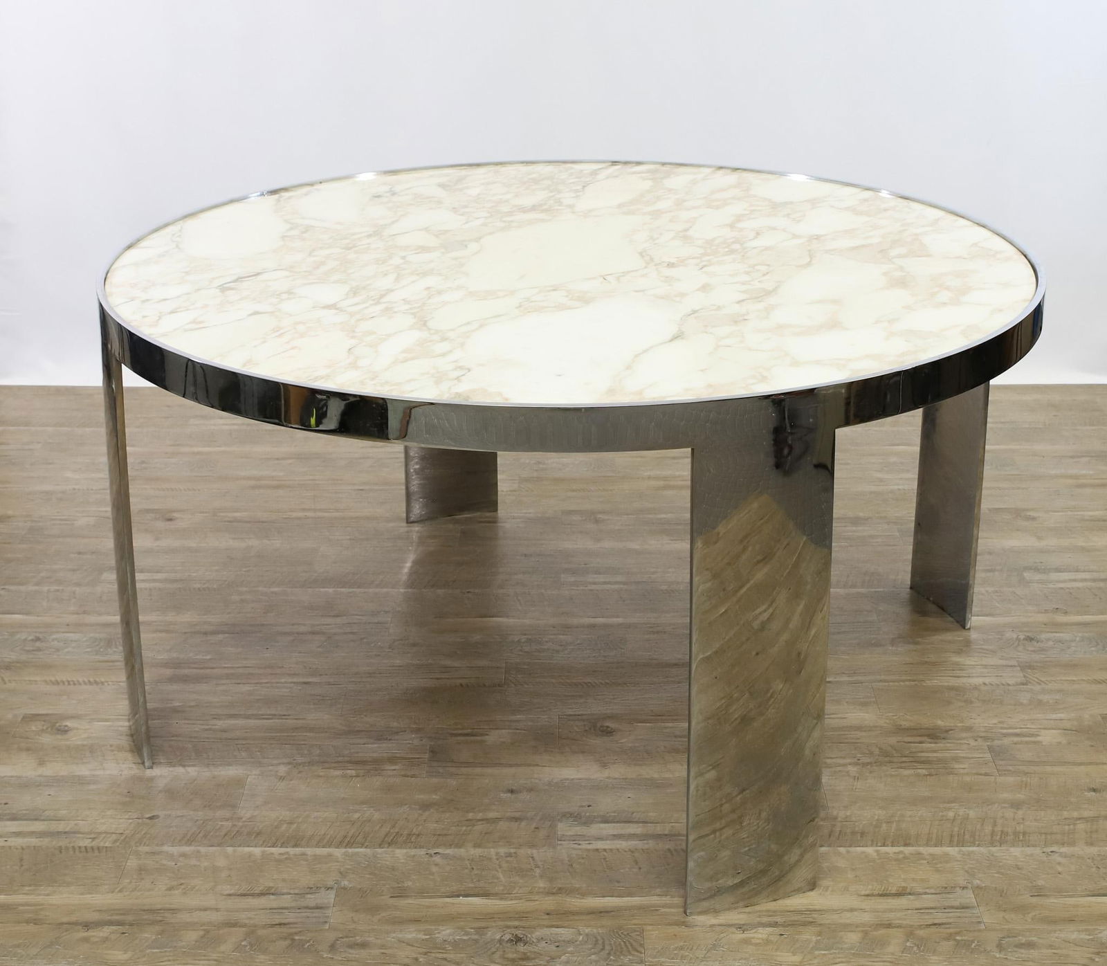 Chrome and Marble Dining Table (1 of 8)