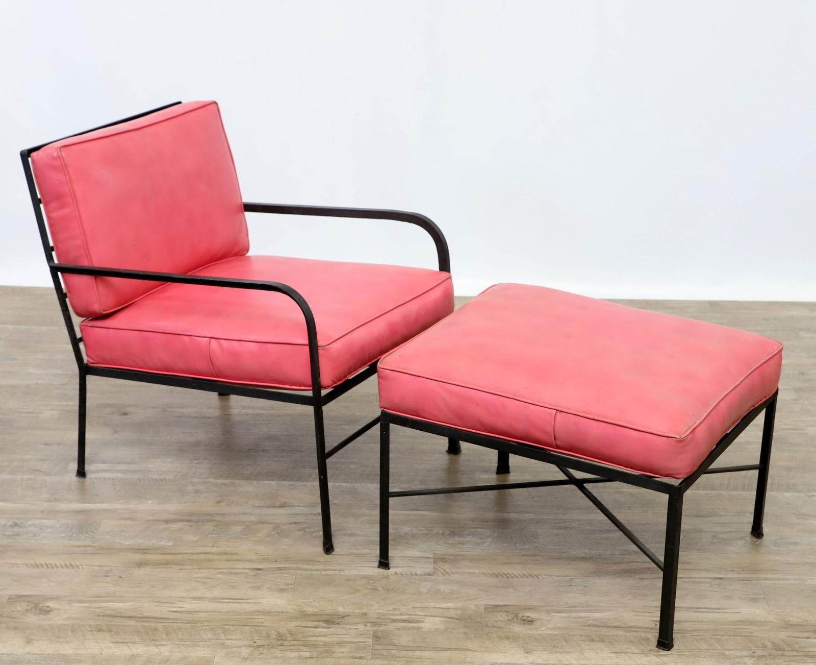 Wrought Iron Patio Chair and Ottoman (1 of 18)