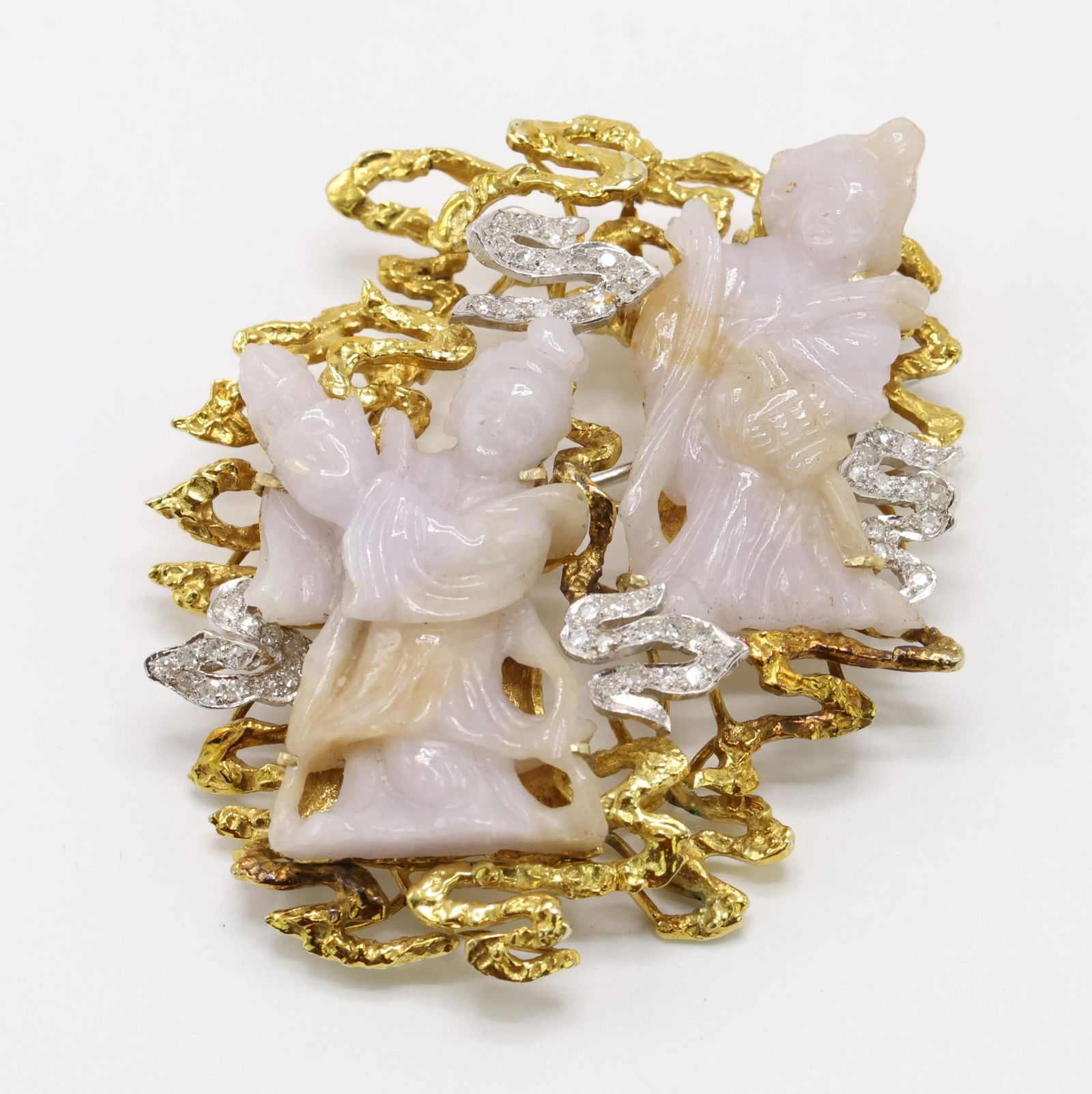 14k YG Lavender Jade Diamond Pendant (1 of 7)