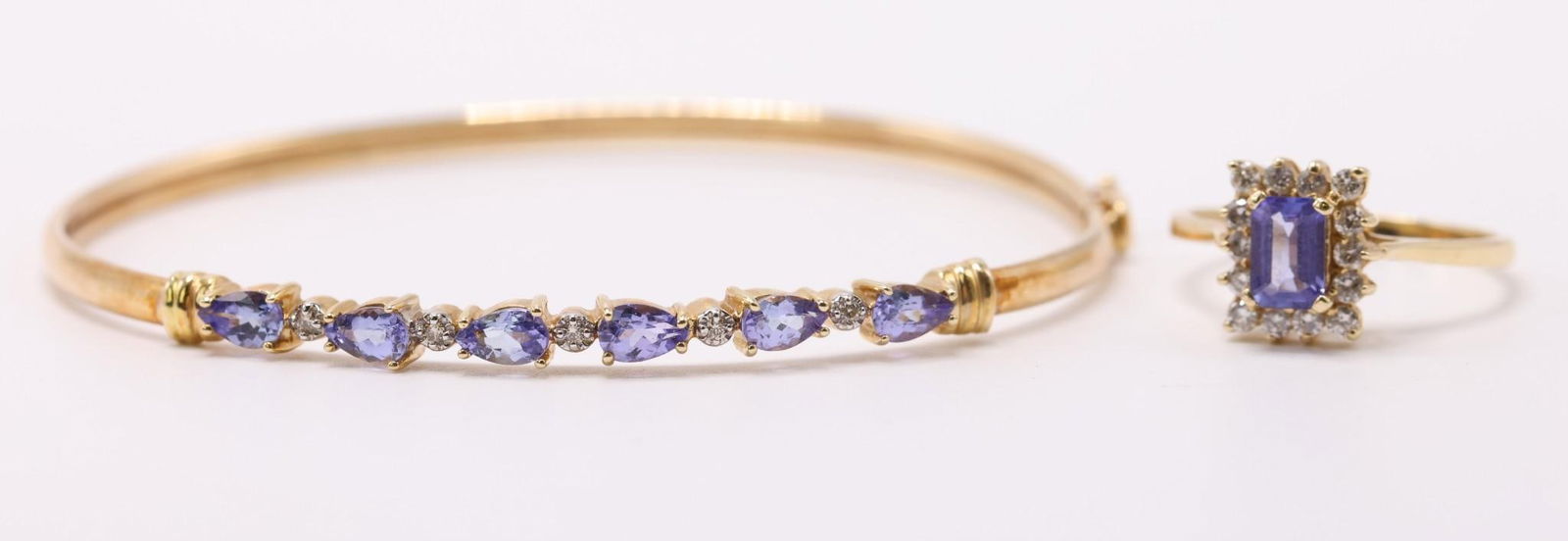 14k YG Tanzanite Diamond Bracelet and Ring (1 of 11)