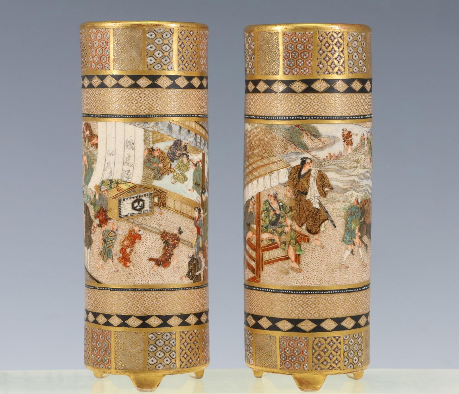 Meizan Studio Japanese Satsuma Pottery Vases (1 of 14)