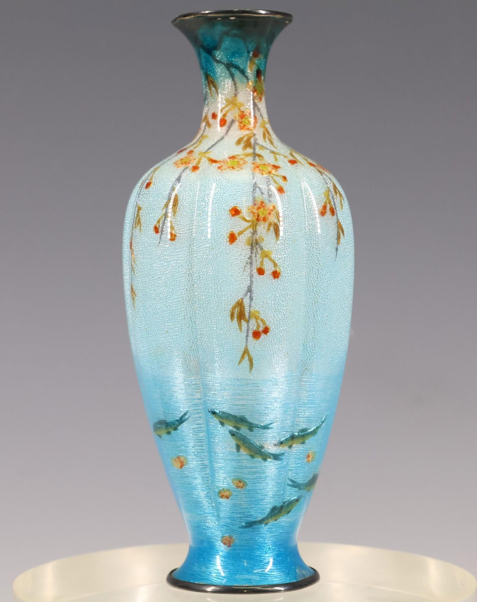 Gonda Hirosuke Japanese Ginbari Tsuiki-Jippo Silver Vase (1 of 14)