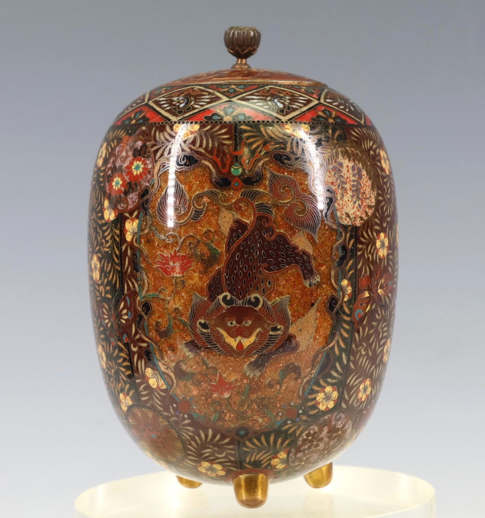 Japanese Goldstone Cloisonne Jar (1 of 11)