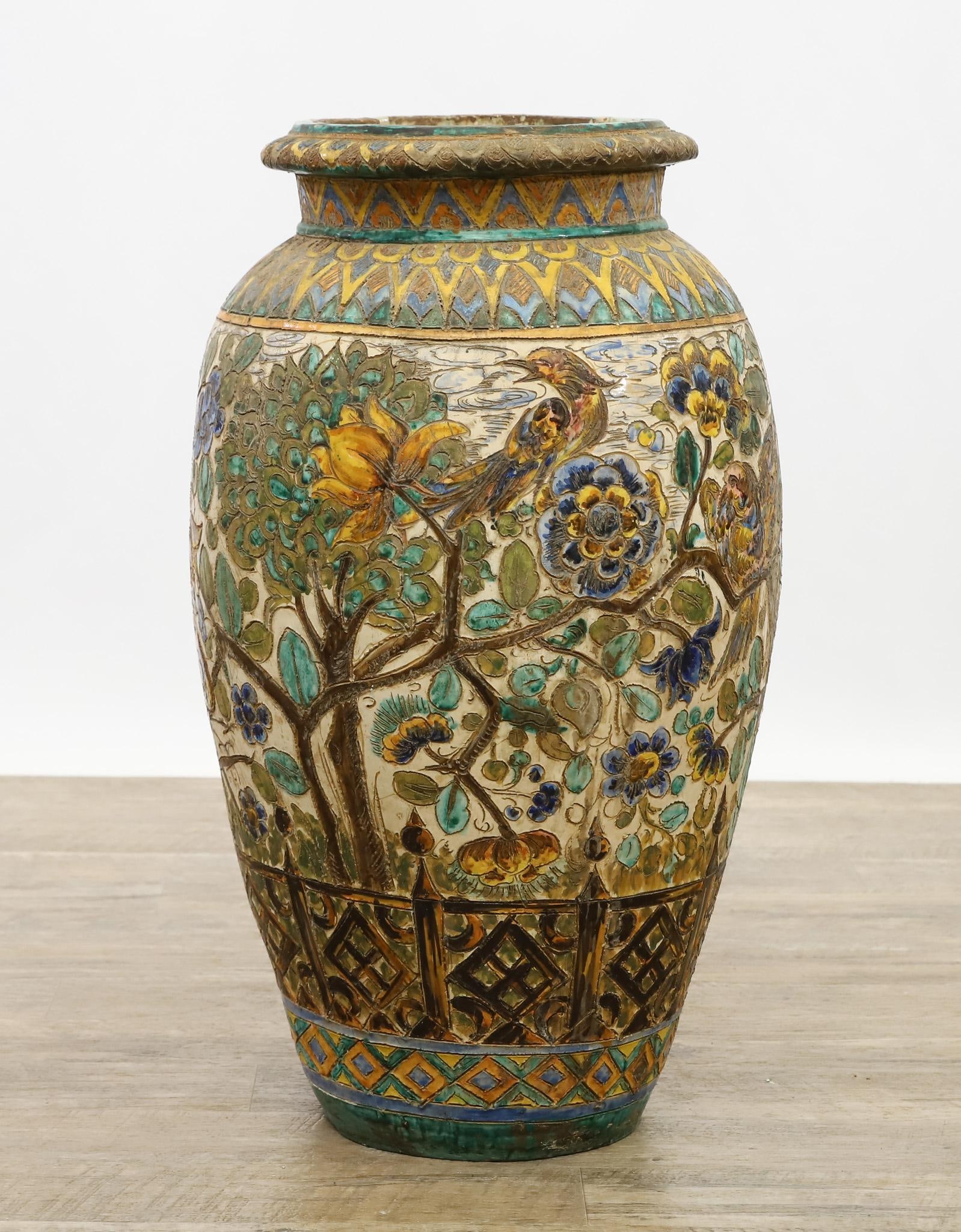 Italian Majolica Floor Vase (1 of 11)