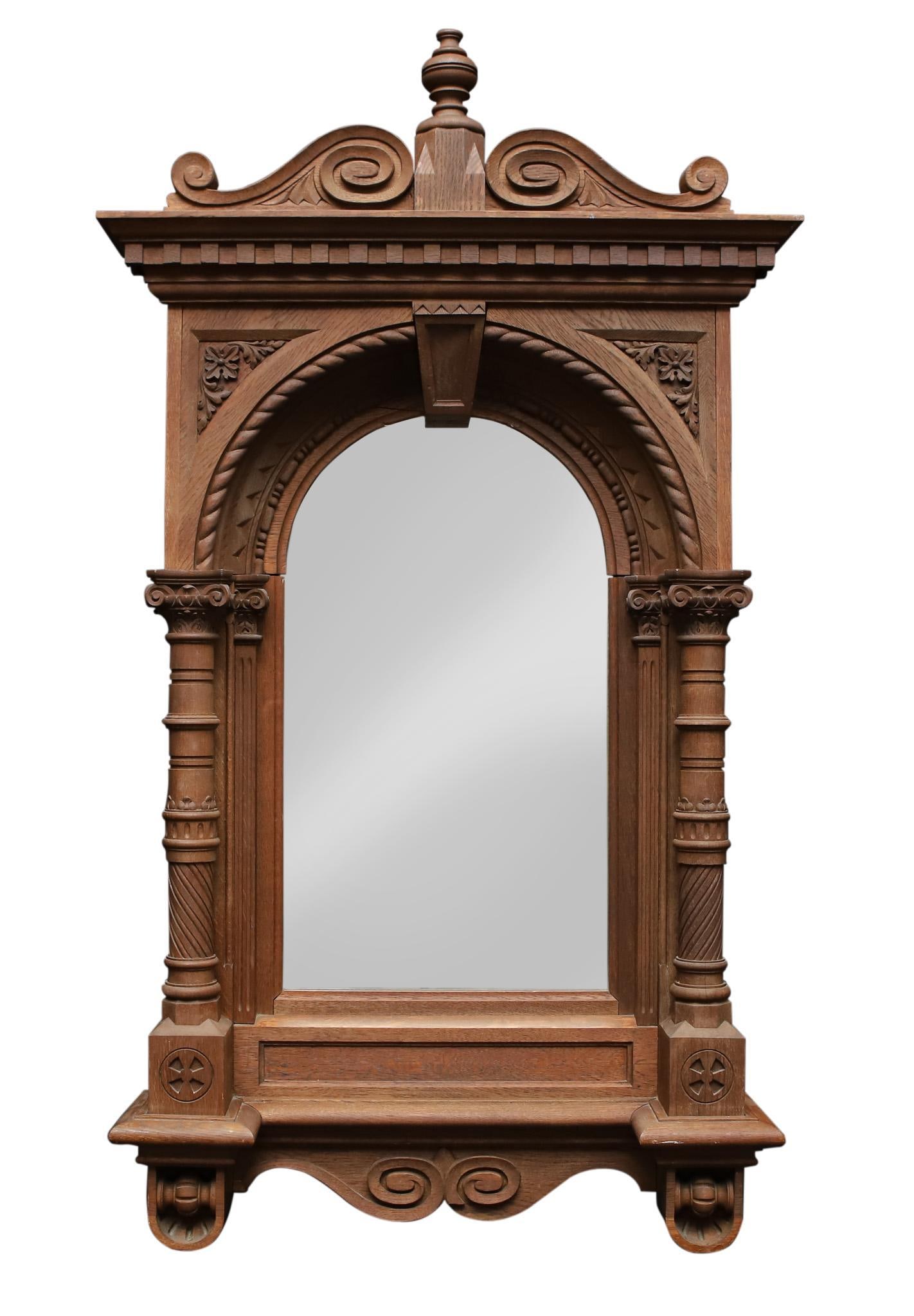 Architectural Oak Wall Mirror (1 of 10)