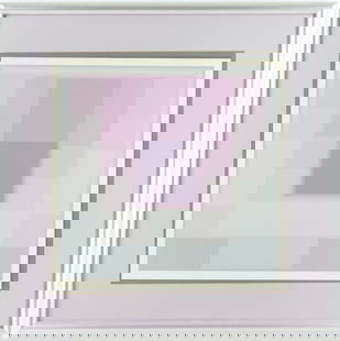 Karl Gerstner (1930/37 - 2017): Screenprint, "Color Levels (4 of 5)", pencil signed and numbered 20/100. Op art geometric composition. 15.5"h x 15.75"w and 23"h x 23"w framed