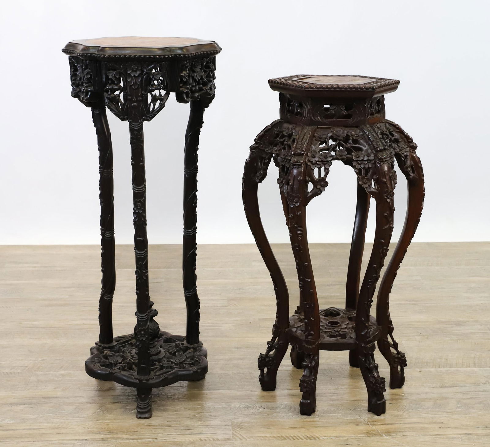 Chinese Hongmu Marble Top Plant Stands (1 of 14)