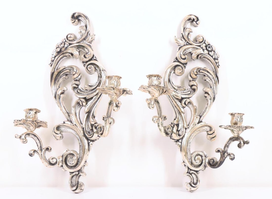 Silver Plate Sconces (1 of 6)
