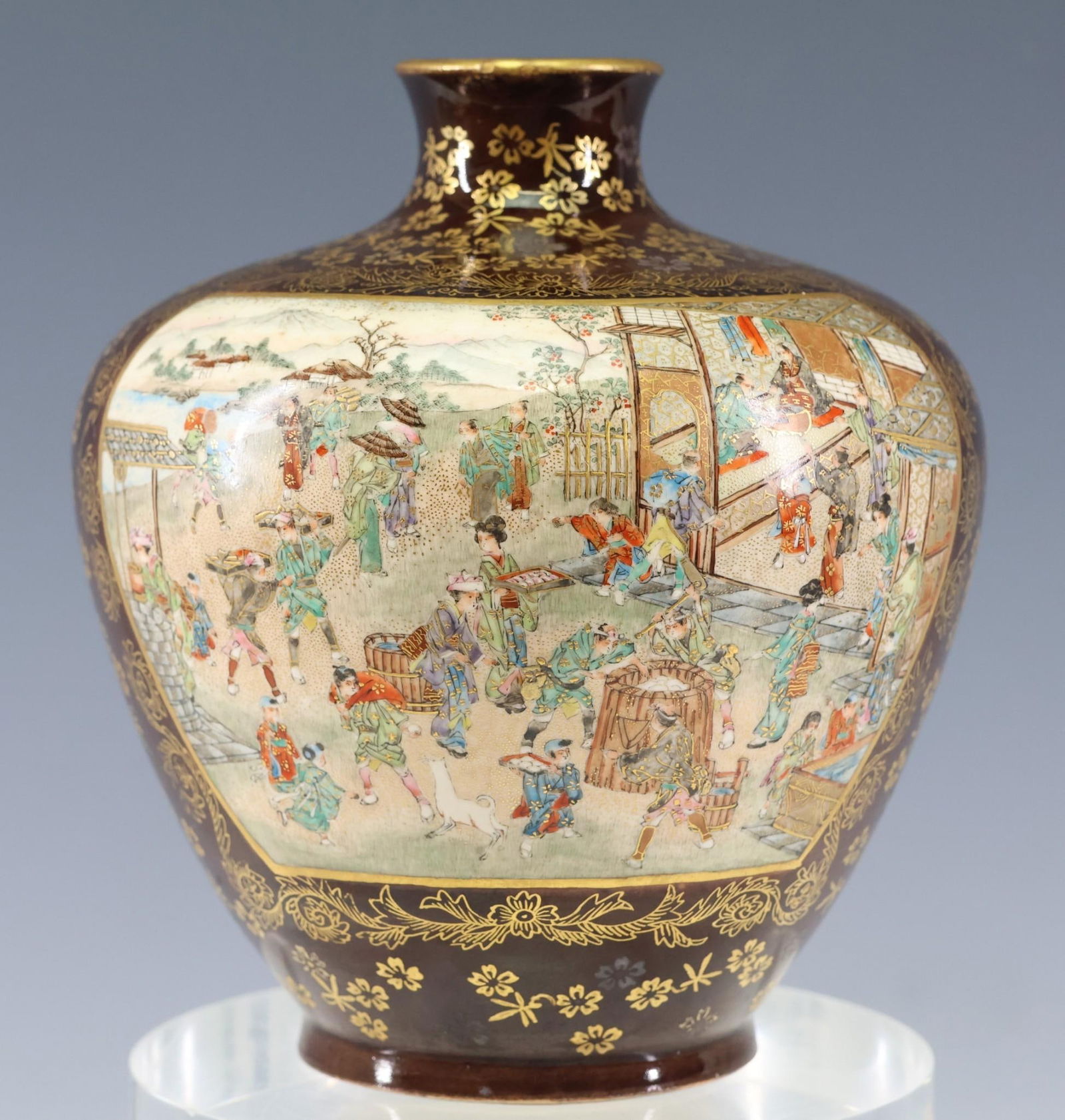 Kinkozan Japanese Satsuma Pottery Vase (1 of 10)