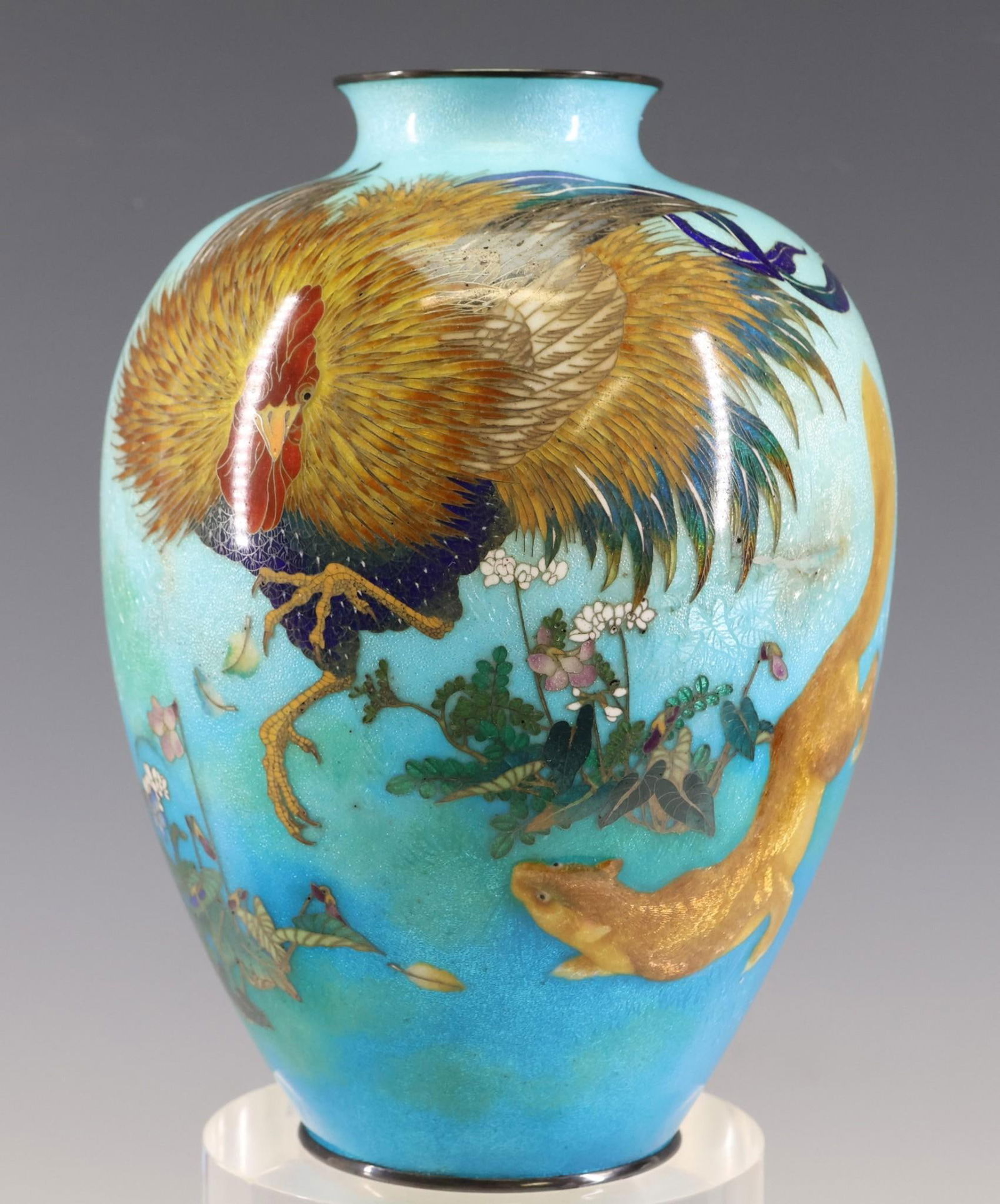 Kumeno Teitaro Japanese Ginbari Tsuiki-Jippo and Cloisonne Vase (1 of 10)