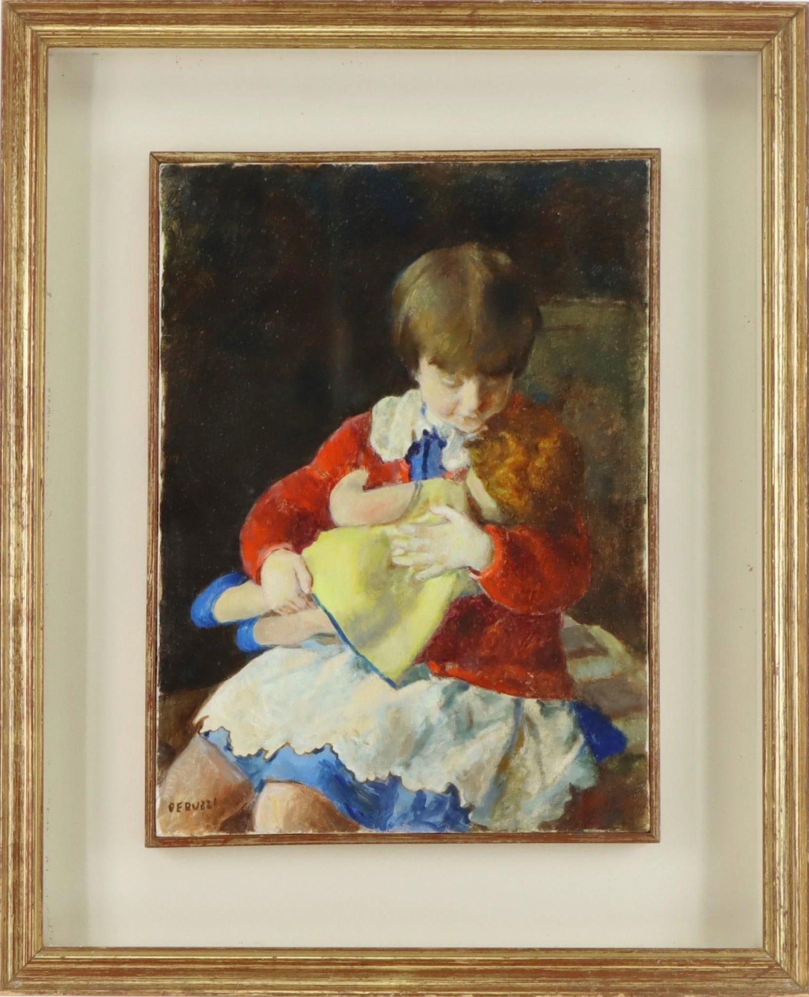 Cesare Peruzzi (1894 - 1995): Oil on canvas, SLR. 15.5"h x 11.75"w and 23"h x 19"w