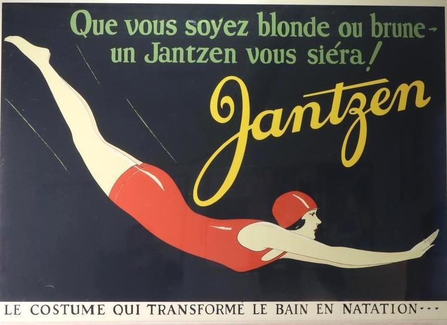 French Art Deco Advertising Poster for Jantzen Swimwear (1 of 5)