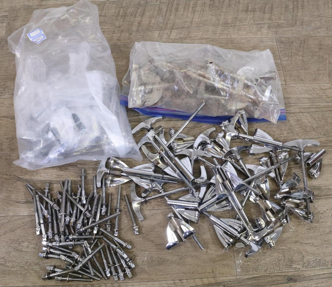 200+ Bass Drum Tension Rods and Claws: Lot of 200+ Bass Drum Tension Rods and Claws, New and Used