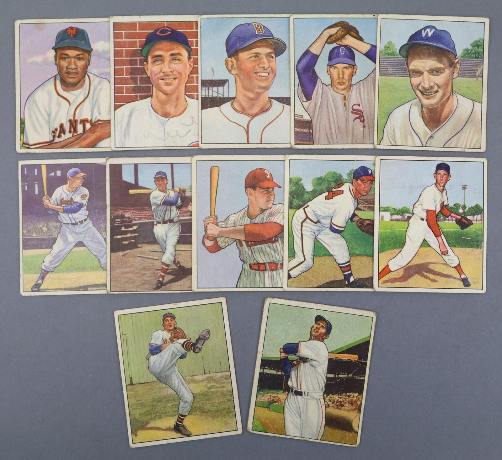 (12) Asst 1950 Bowman Baseball Cards (1 of 9)