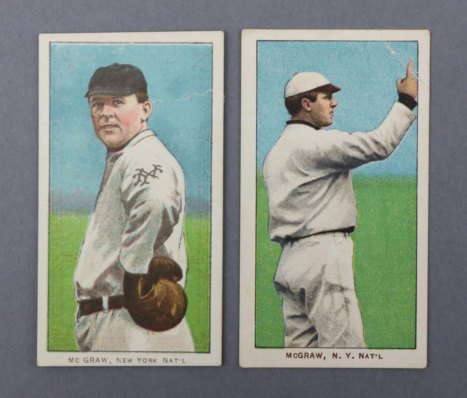 (2) 1909-11 T206 Sweet Caporal John McGraw HOF Baseball Tobacco Cards (1 of 13)