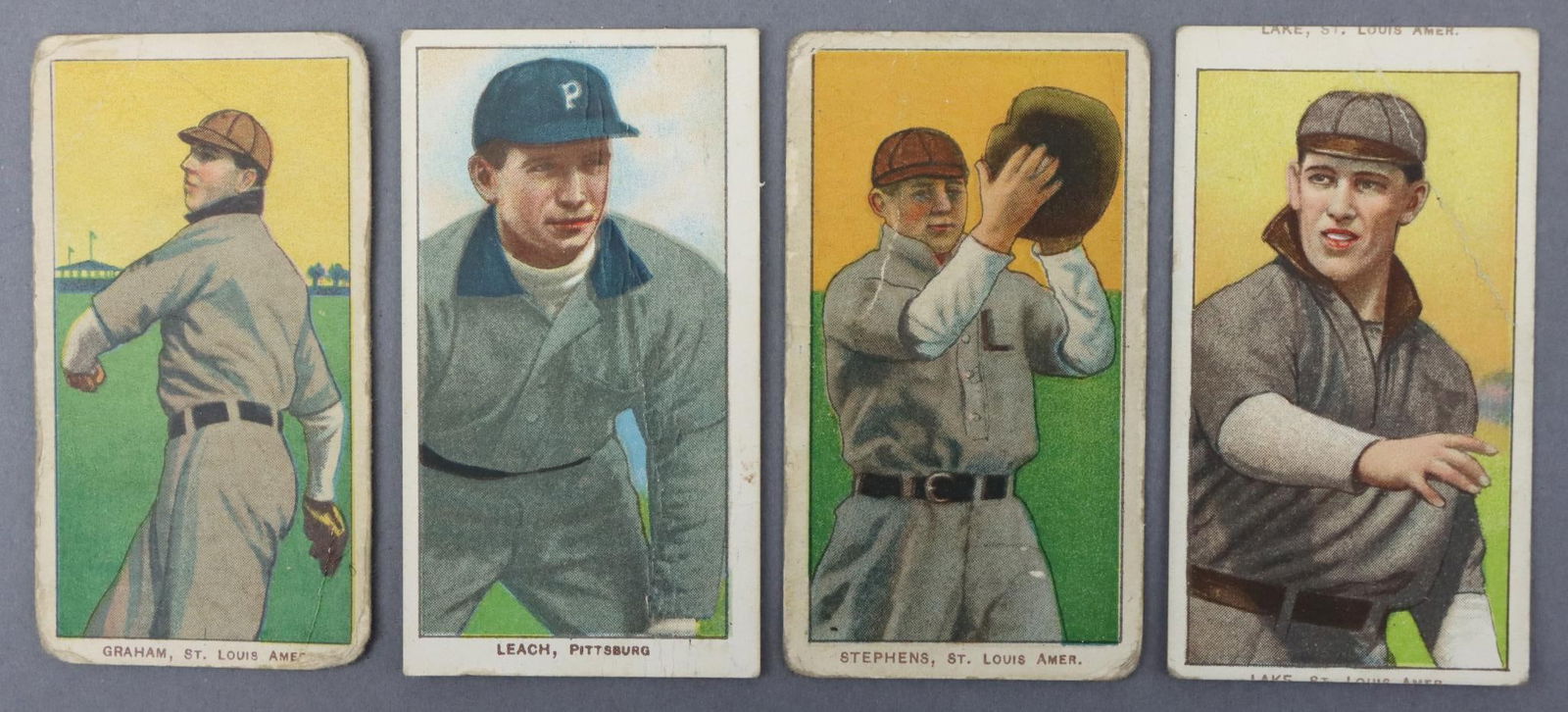 (4) 1909-11 T206 Piedmont Baseball Tobacco Cards (1 of 19)