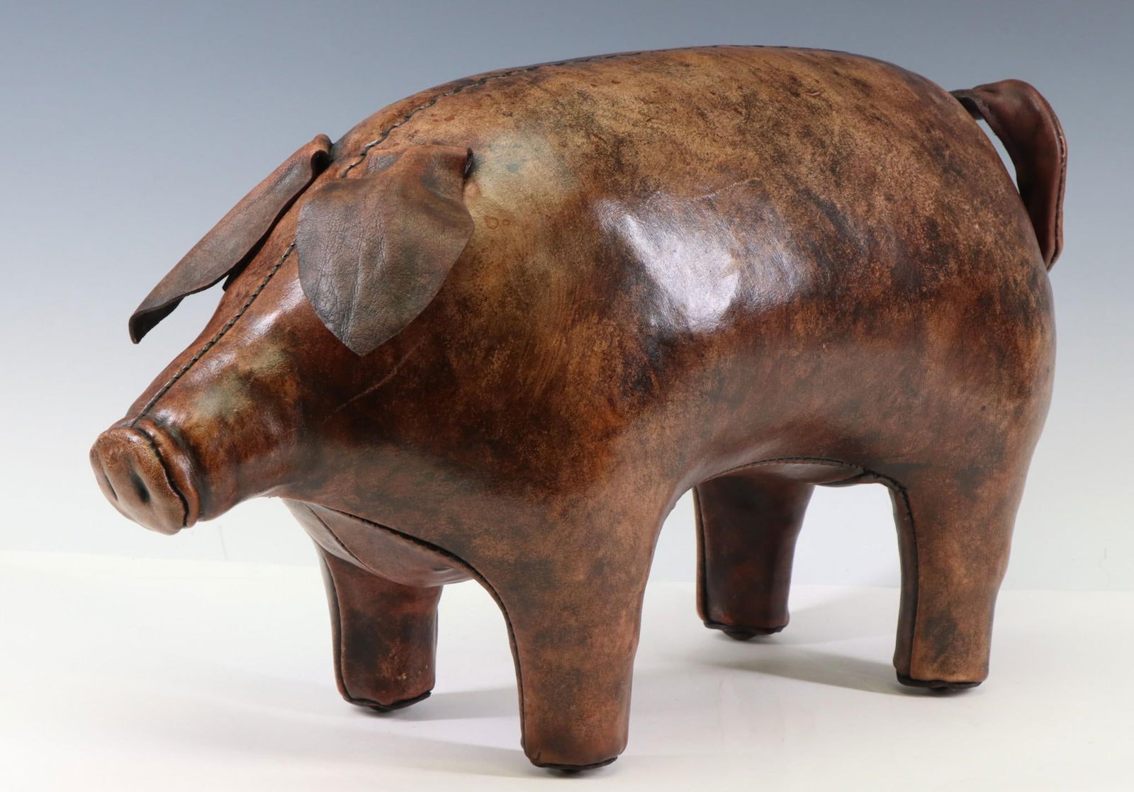 Dimitri Omersa English Leather Pig Footstool (1 of 9)
