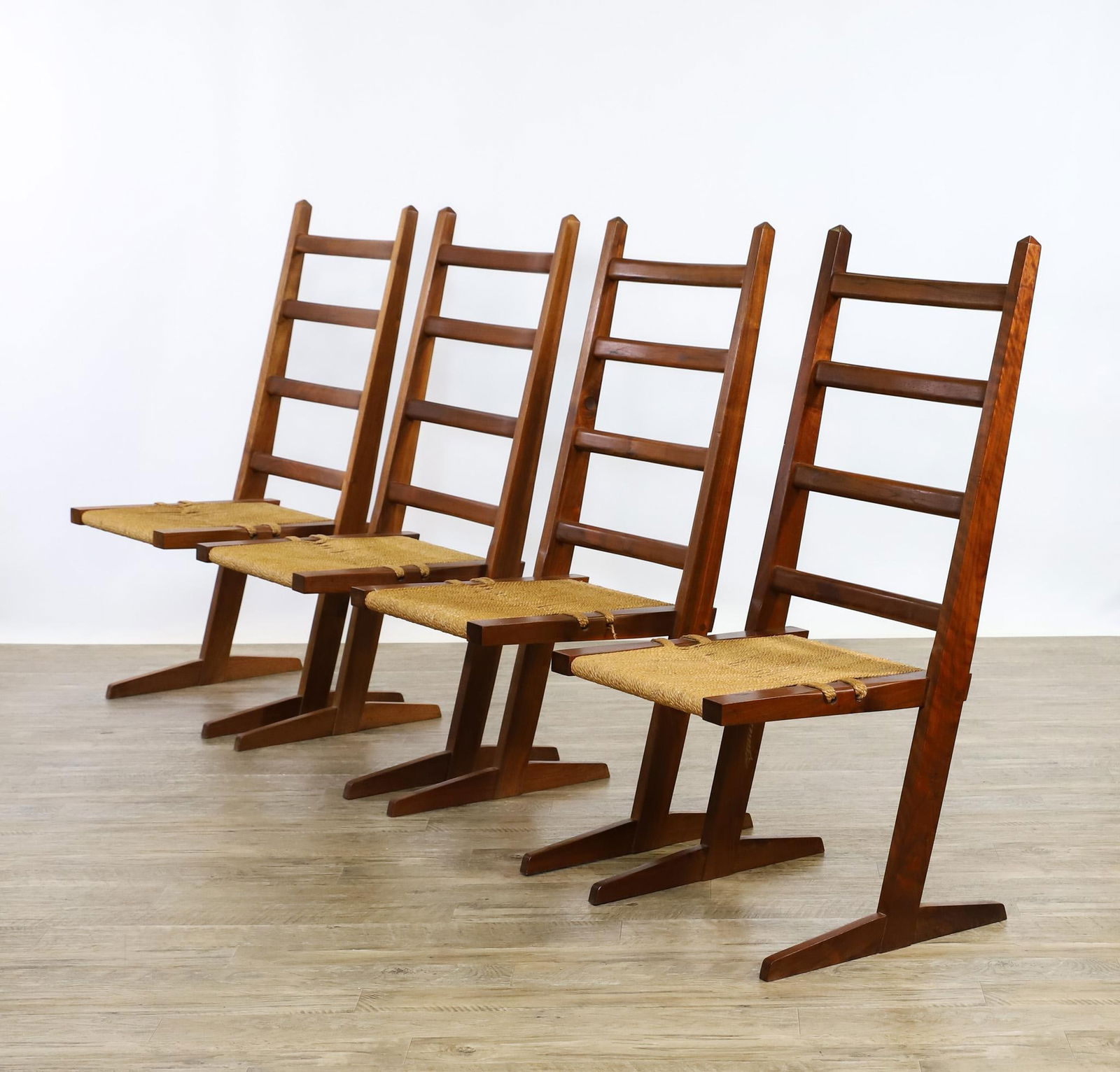 Gino Russo Walnut Dining Chairs (1 of 15)