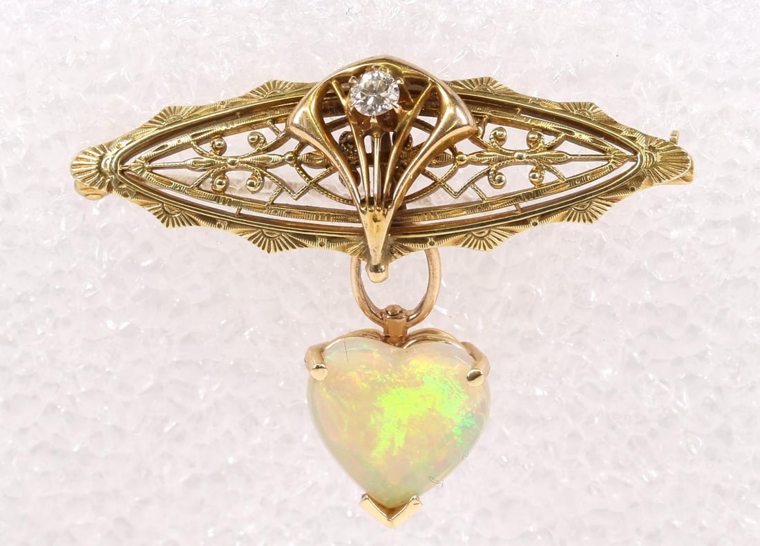 14k YG Opal Brooch (1 of 2)