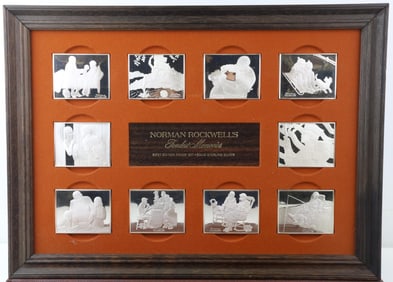 Franklin Mint Sterling Silver Norman Rockwell's Fondest Memories Ingots (10)