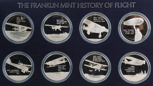 Franklin Mint Sterling Silver History of Flight Medals (100)