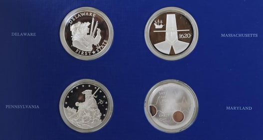 Franklin Mint Sterling Silver Bicentennial Medals - Fifty States (50)